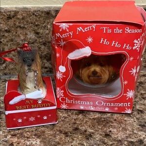 Yorkie Yorkshire Terrier dog Christmas Ornament Set